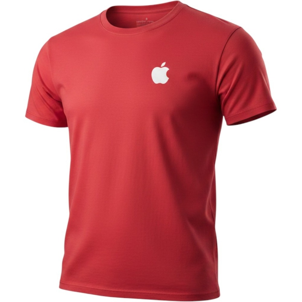 Apple T-Shirt Crew Neck Short Sleeve Logo Graphic Tee‎ Red Mens Size L Employee